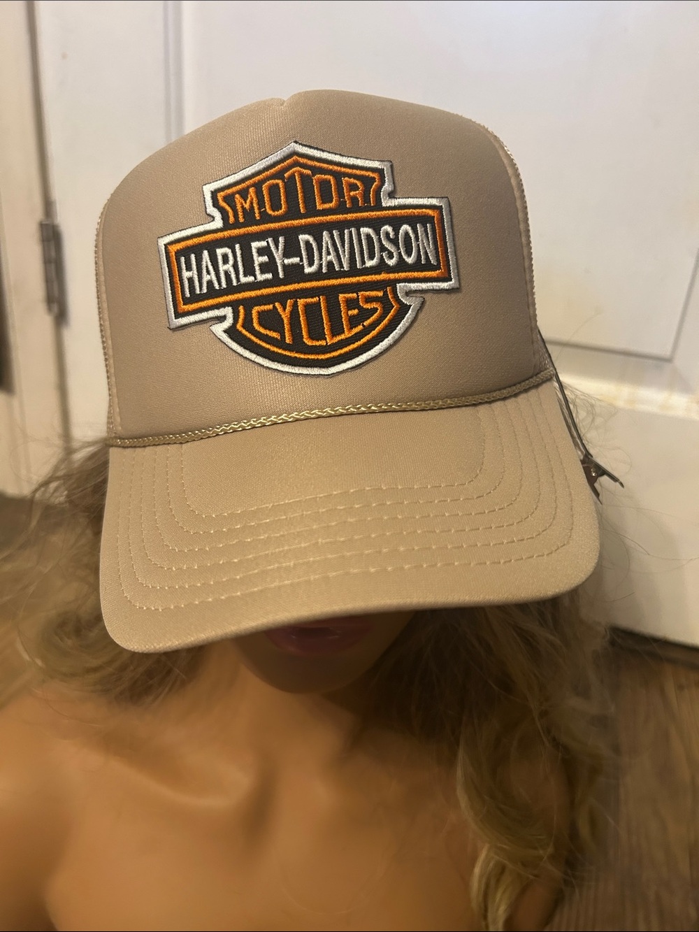 Harley-Davidson Tan Trucker Hat by OTTO